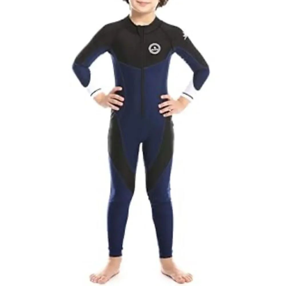 Kids Unisex Full Body Swimsuit Rashguard Zip Front Size S NEW